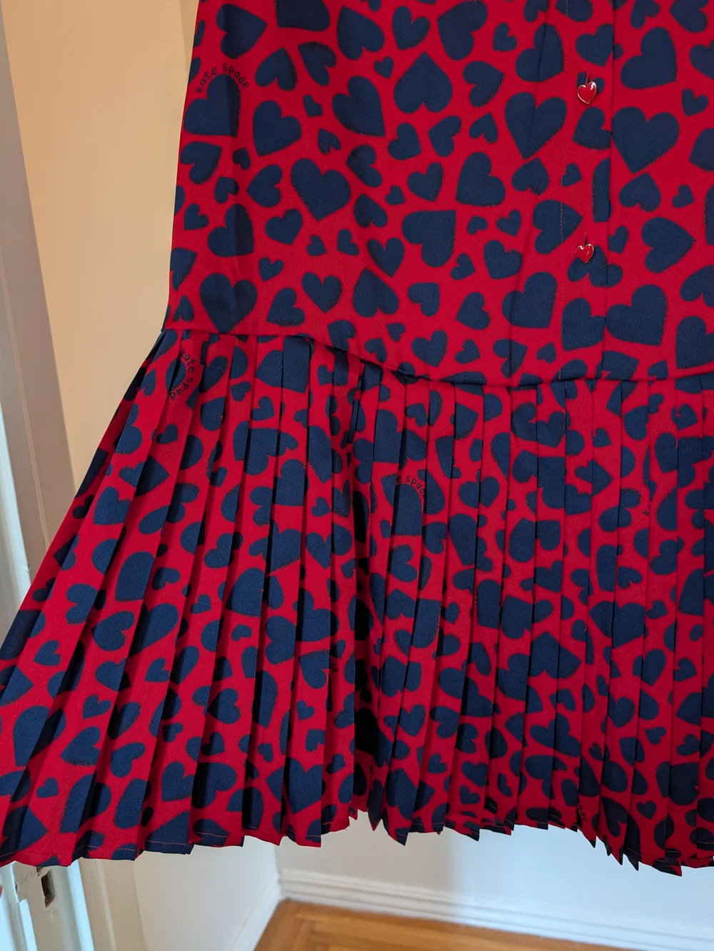 Kate Spade Sweet Hearts Pleated Dress